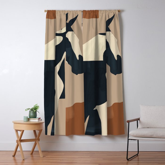 Abstract Minimal Horse 8 Window Curtain Gallery Image 5