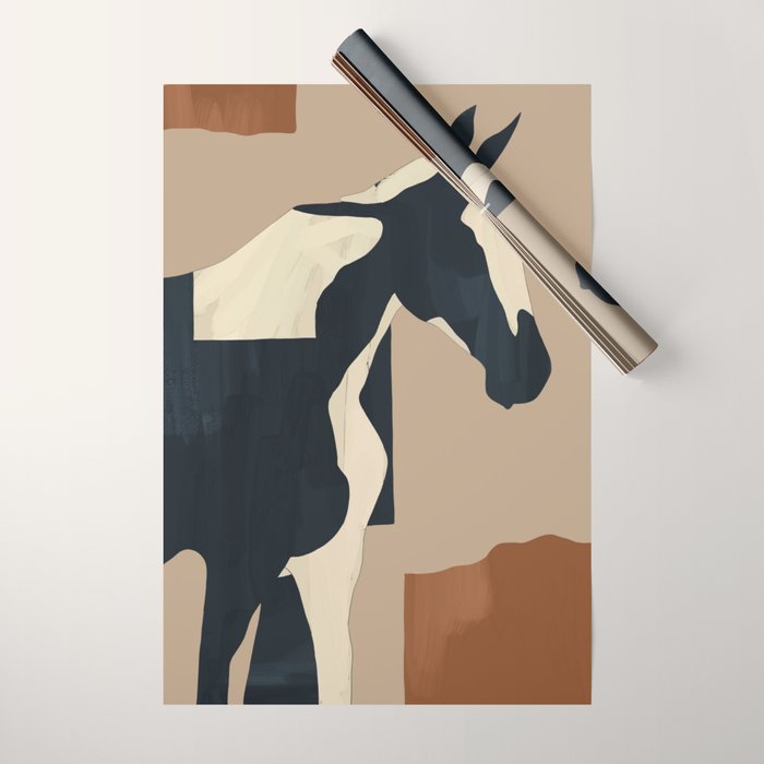 Abstract Minimal Horse 8 Wrapping Paper Gallery Image 1