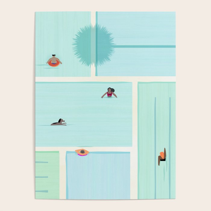 Saturdays At The Pool Illustration Poster Gallery Image 4