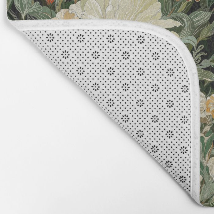 William Morris sage green Autumn Floral Print Art Nouveau maximalist wall art fall Flower Poster Bath Mat Gallery Image 2