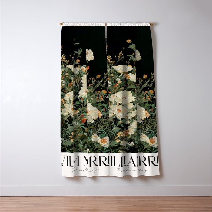 William Morris sage green Autumn Floral Print Art Nouveau maximalist wall art fall Flower Poster Window Curtain Gallery Image 3