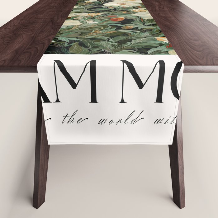 William Morris sage green Autumn Floral Print Art Nouveau maximalist wall art fall Flower Poster Table Runner Gallery Image 1