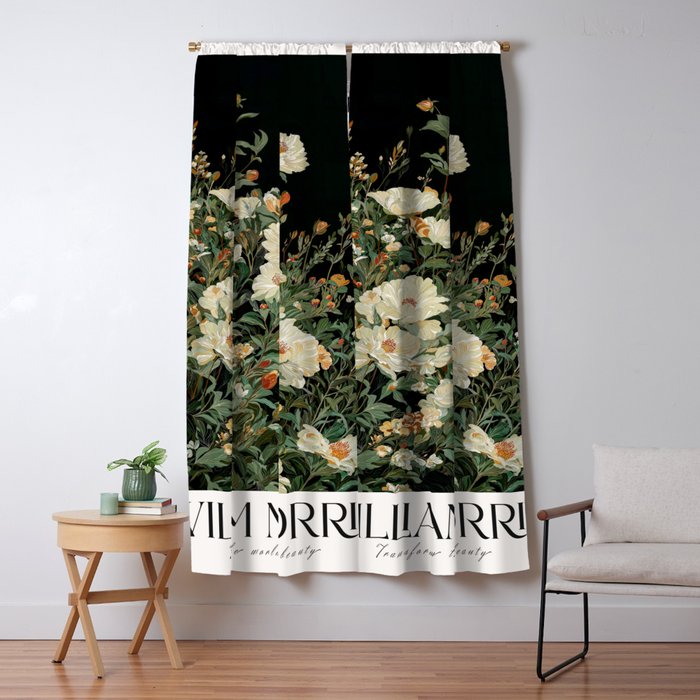 William Morris sage green Autumn Floral Print Art Nouveau maximalist wall art fall Flower Poster Window Curtain Gallery Image 5