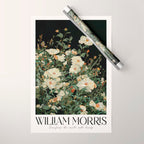 William Morris sage green Autumn Floral Print Art Nouveau maximalist wall art fall Flower Poster Wrapping Paper Gallery Image 1