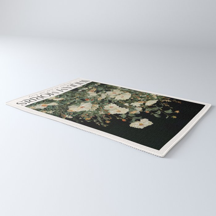 William Morris sage green Autumn Floral Print Art Nouveau maximalist wall art fall Flower Poster Rug Gallery Image 3