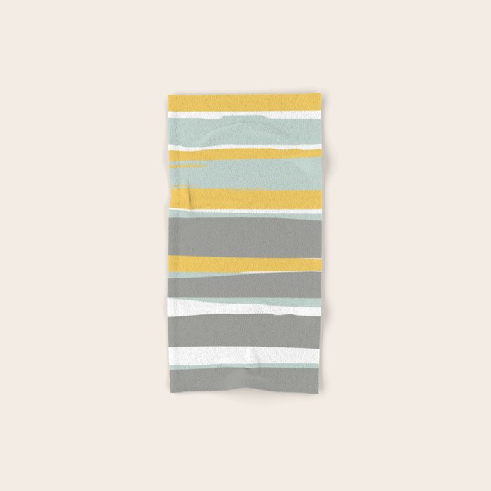Stripe Abstract, Sun and Beach, Yellow, Pale, Aqua Blue and Gray Towels Gallery Image 1