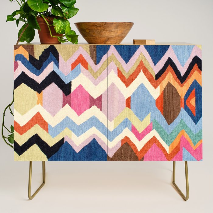 Colored Oriental  Berber Traditional Moroccan Artwork  Credenza Gallery Image 1