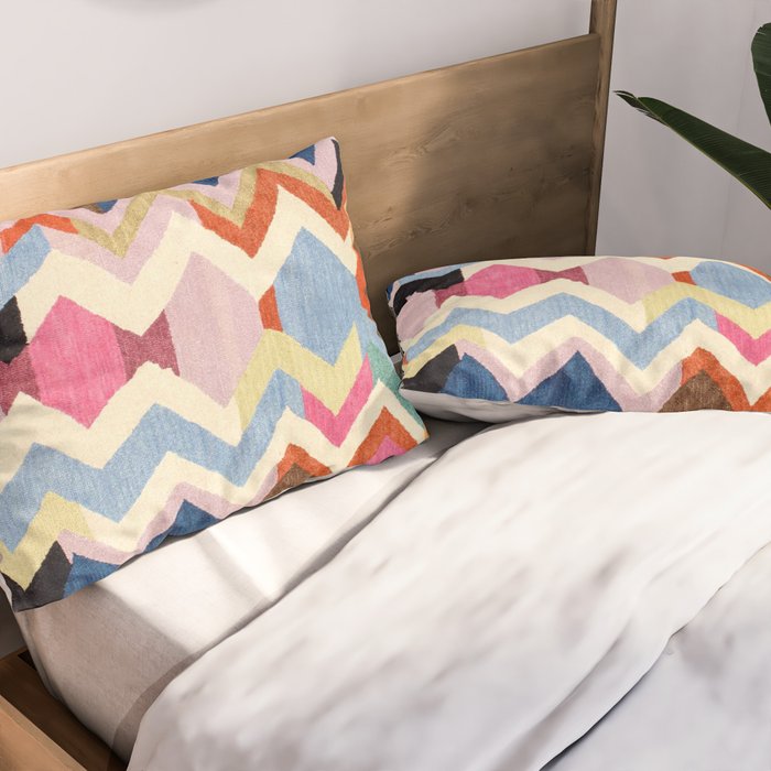 Colored Oriental  Berber Traditional Moroccan Artwork  Pillow Sham Gallery Image 2