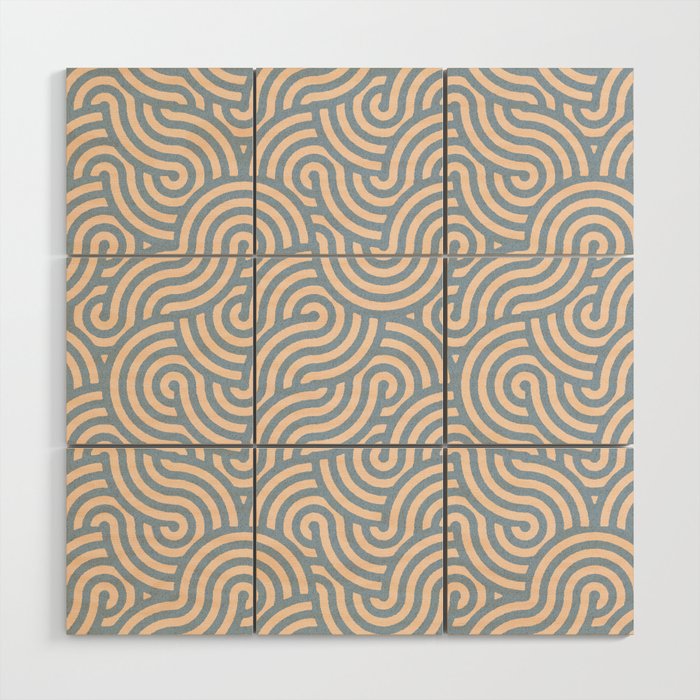 SWIRL - Stone and Almond Wood Wall Art Gallery Image 1