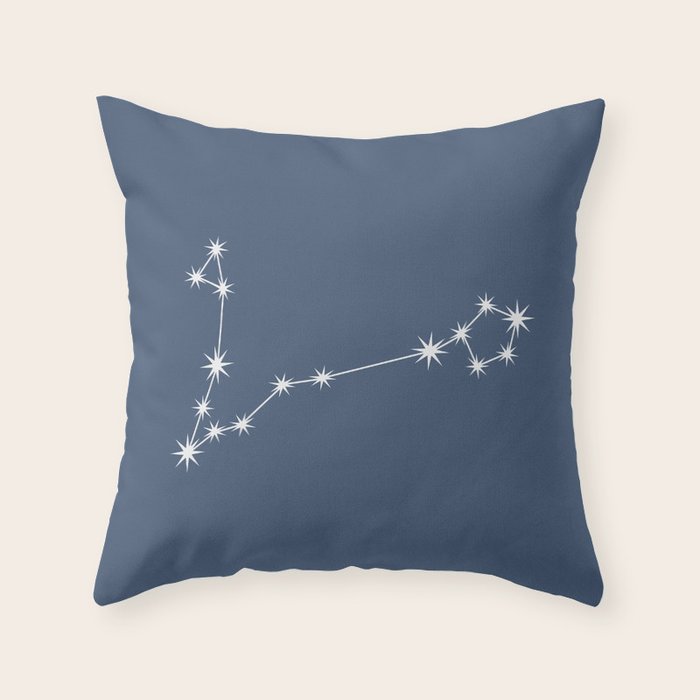 Pisces Zodiac Star Constellation Line Art Neutral Blue Throw Pillow Gallery Image 6