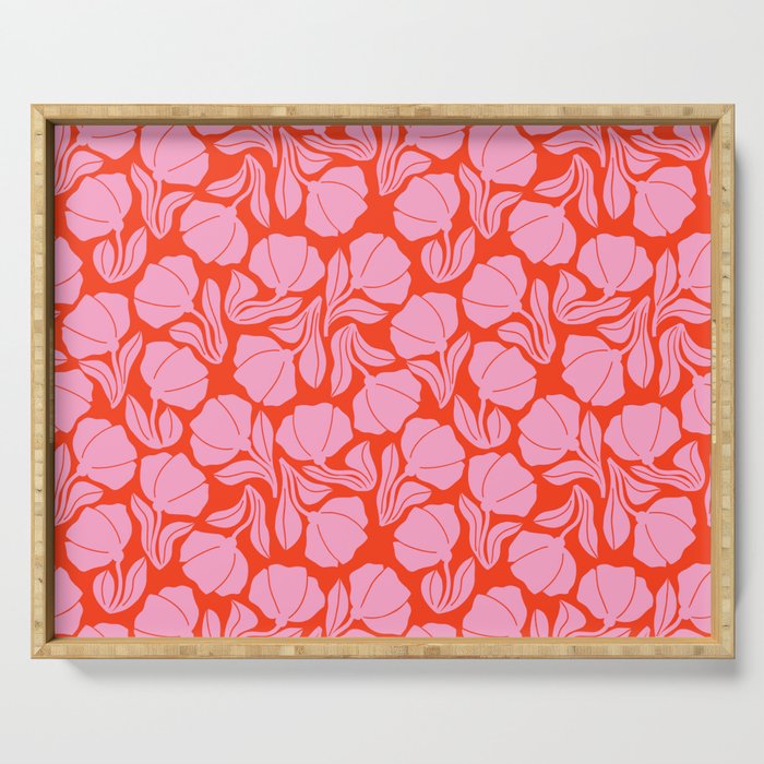 Boho Blooms - Pink Serving Tray Gallery Image 1