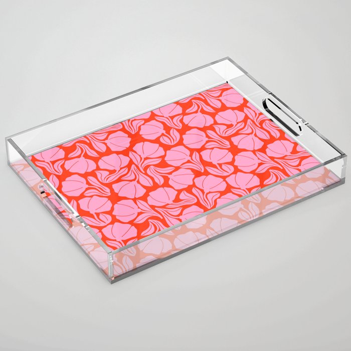 Boho Blooms - Pink Acrylic Tray Gallery Image 1
