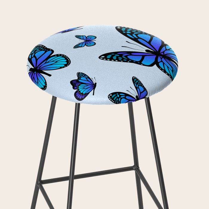 Butterfly Blues | Blue Morpho Butterflies Collage Stool Gallery Image 2