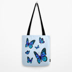Butterfly Blues | Blue Morpho Butterflies Collage Tote Bag Gallery Image 2