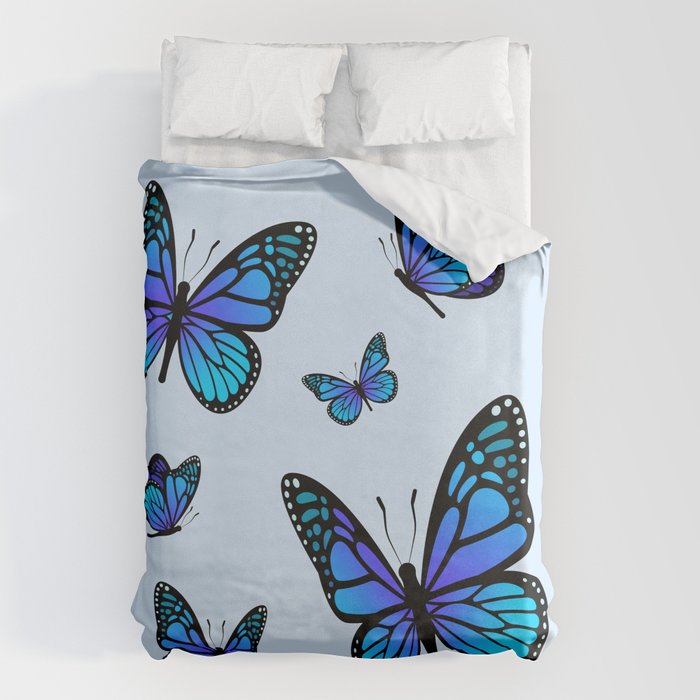Butterfly Blues | Blue Morpho Butterflies Collage Duvet Cover Gallery Image 6