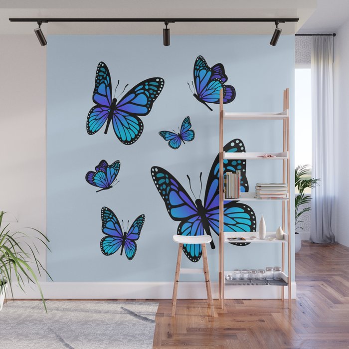 Butterfly Blues | Blue Morpho Butterflies Collage Wall Mural Gallery Image 1