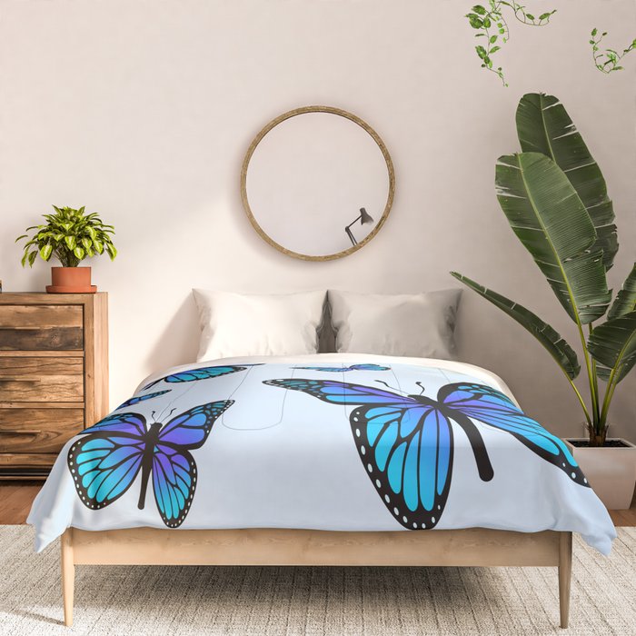 Butterfly Blues | Blue Morpho Butterflies Collage Comforter Gallery Image 3