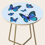 Butterfly Blues | Blue Morpho Butterflies Collage Side Table Gallery Image 2