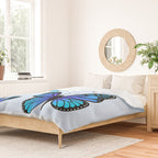 Butterfly Blues | Blue Morpho Butterflies Collage Duvet Cover Gallery Image 2