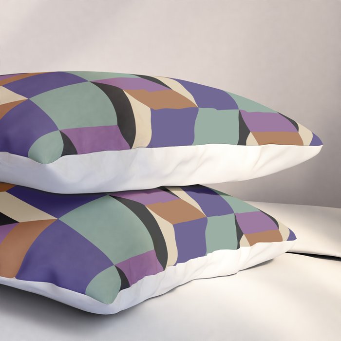 Cuboid Geometric Abstract Shapes Pattern XIX Pillow Sham Gallery Image 3