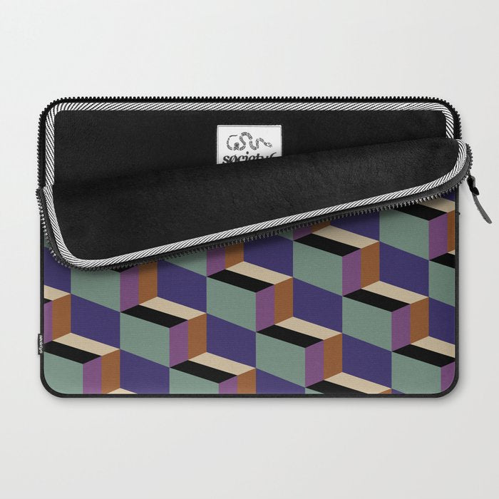 Cuboid Geometric Abstract Shapes Pattern XIX Laptop Sleeve Gallery Image 2