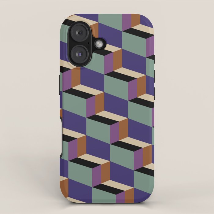 Cuboid Geometric Abstract Shapes Pattern XIX iPhone Case Gallery Image 1