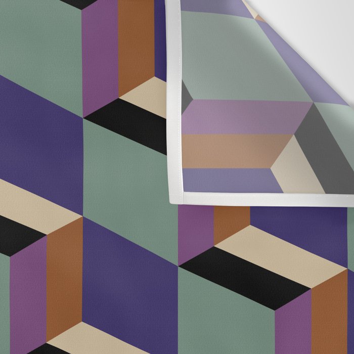 Cuboid Geometric Abstract Shapes Pattern XIX Wall Tapestry Gallery Image 3