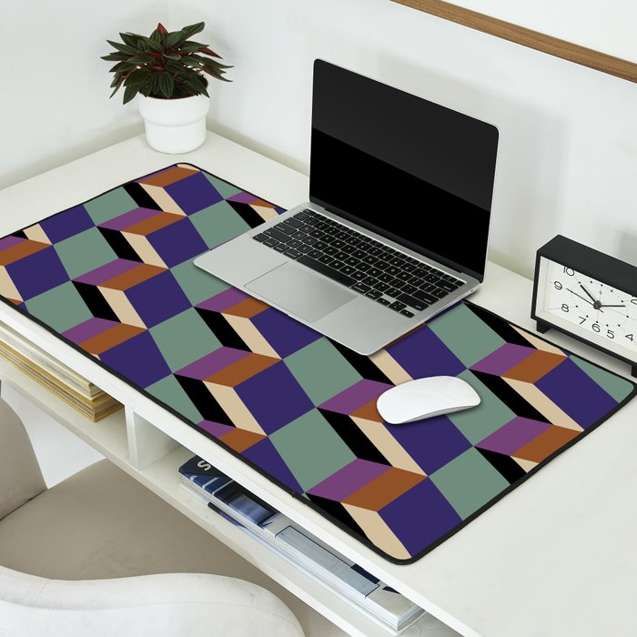 Cuboid Geometric Abstract Shapes Pattern XIX Desk Mat Gallery Image 2