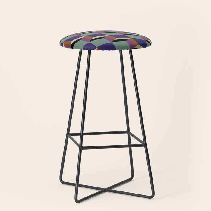 Cuboid Geometric Abstract Shapes Pattern XIX Stool Gallery Image 1