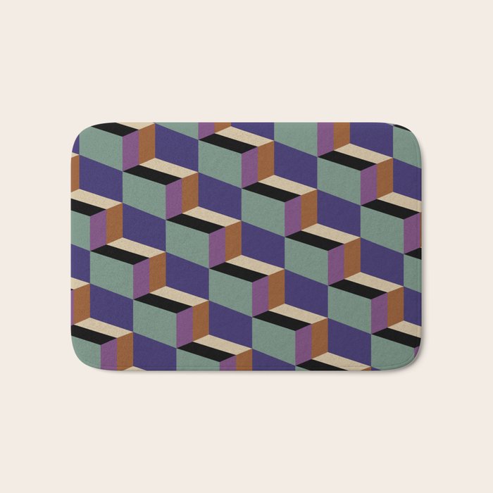 Cuboid Geometric Abstract Shapes Pattern XIX Bath Mat Gallery Image 1