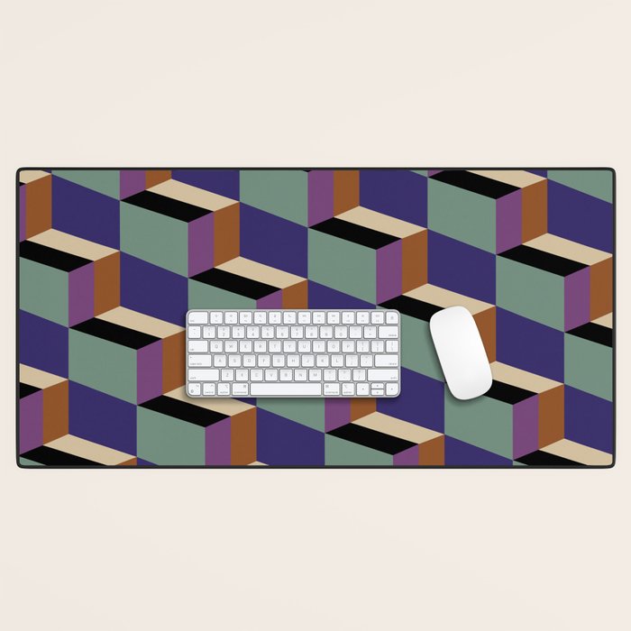 Cuboid Geometric Abstract Shapes Pattern XIX Desk Mat Gallery Image 1