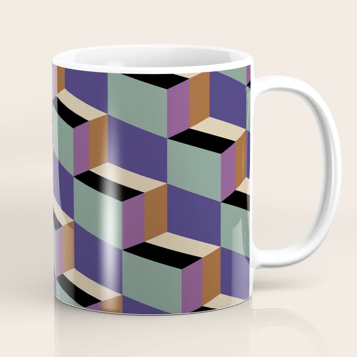 Cuboid Geometric Abstract Shapes Pattern XIX Coffee Mug Gallery Image 1