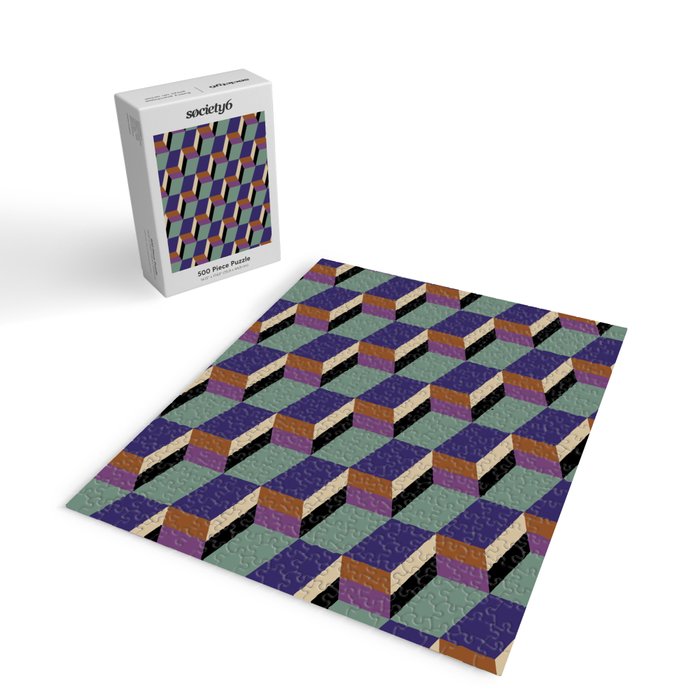 Cuboid Geometric Abstract Shapes Pattern XIX Jigsaw Puzzle Gallery Image 2