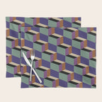Cuboid Geometric Abstract Shapes Pattern XIX Placemat Gallery Image 1