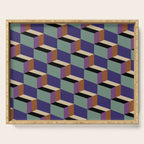Cuboid Geometric Abstract Shapes Pattern XIX Serving Tray Gallery Image 1