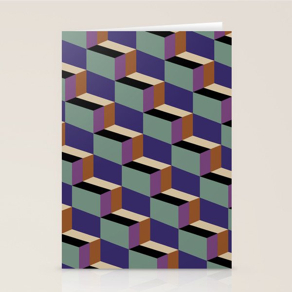 Cuboid Geometric Abstract Shapes Pattern XIX Stationery Card Gallery Image 2