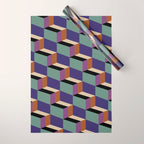 Cuboid Geometric Abstract Shapes Pattern XIX Wrapping Paper Gallery Image 1