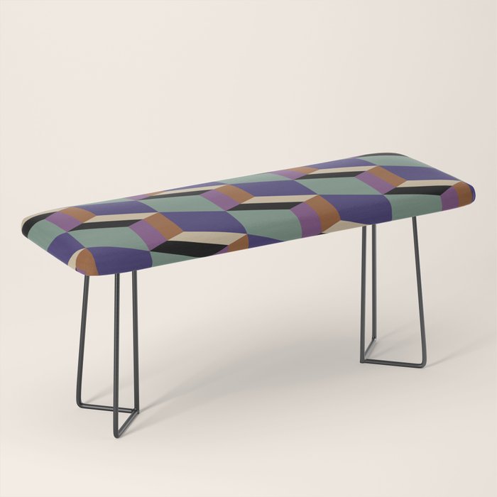 Cuboid Geometric Abstract Shapes Pattern XIX Bench Gallery Image 1