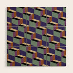 Cuboid Geometric Abstract Shapes Pattern XIX Wood Wall Art Gallery Image 1