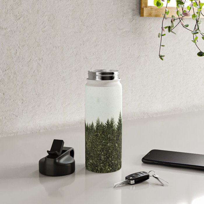 Winter Woods Pacific Northwest - Wanderlust Adventure Water Bottle Gallery Image 4