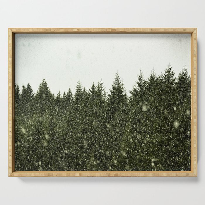 Winter Woods Pacific Northwest - Wanderlust Adventure Serving Tray Gallery Image 1