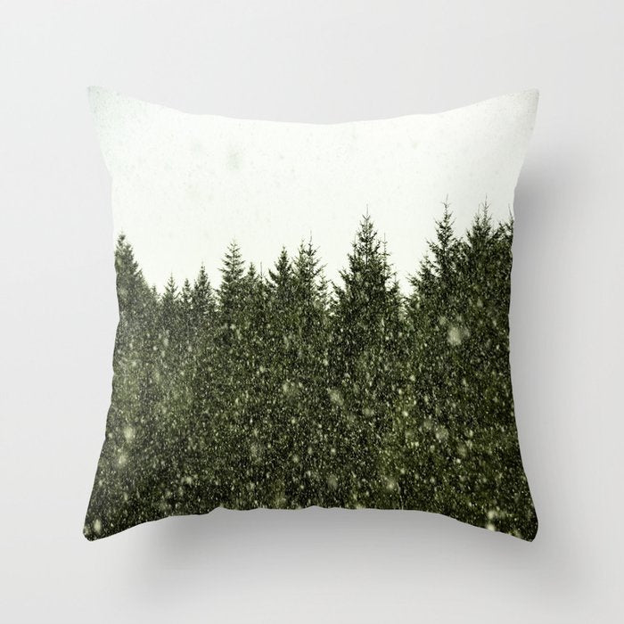 Winter Woods Pacific Northwest - Wanderlust Adventure Throw Pillow Gallery Image 1