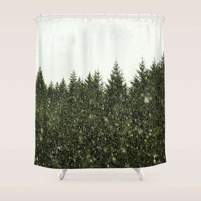 Winter Woods Pacific Northwest - Wanderlust Adventure Shower Curtain Gallery Image 1