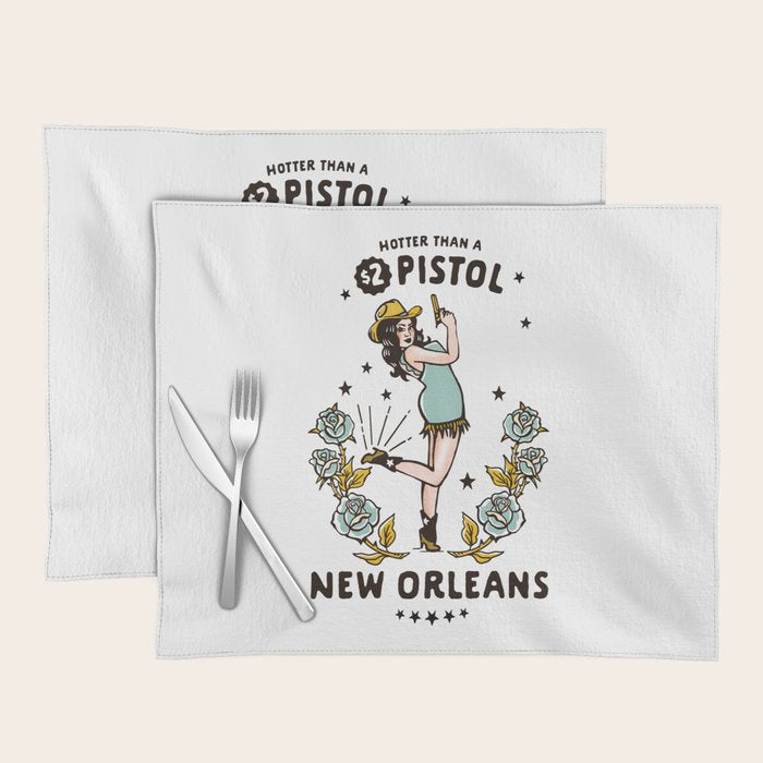 New Orleans, Louisiana Cowgirl: Hotter Than A $2 Pistol Placemat Gallery Image 1