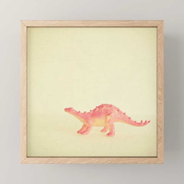Pink Dinosaur Mini Art Print Gallery Image 1