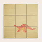 Pink Dinosaur Wood Wall Art Gallery Image 1