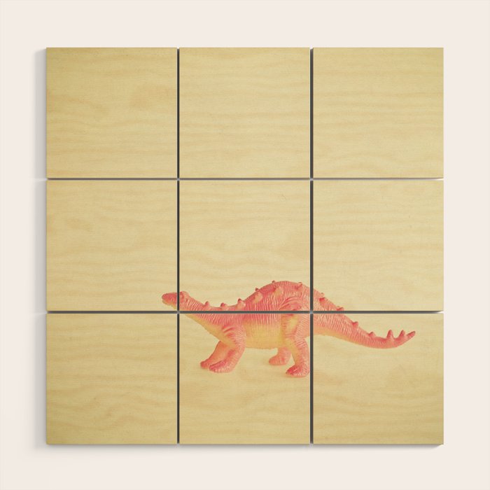 Pink Dinosaur Wood Wall Art Gallery Image 1