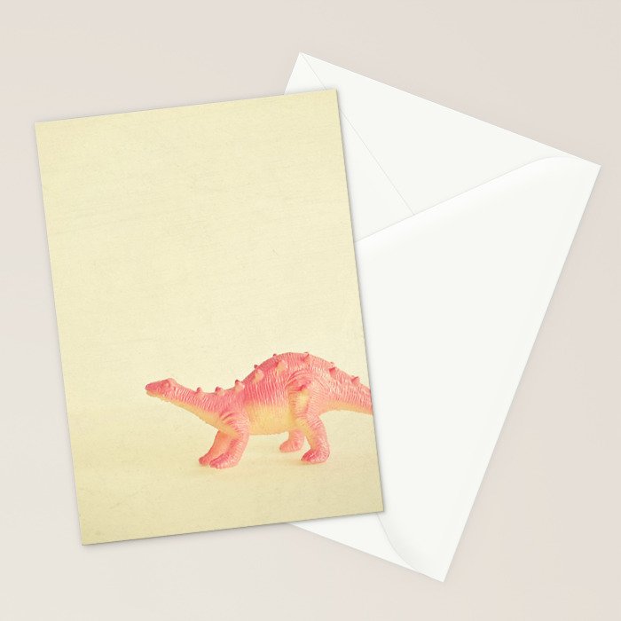Pink Dinosaur Stationery Card Gallery Image 2