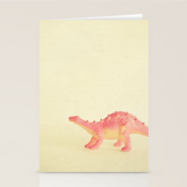 Pink Dinosaur Stationery Card Gallery Image 1