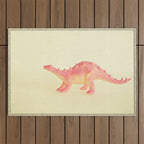 Pink Dinosaur Outdoor Rug Gallery Image 1